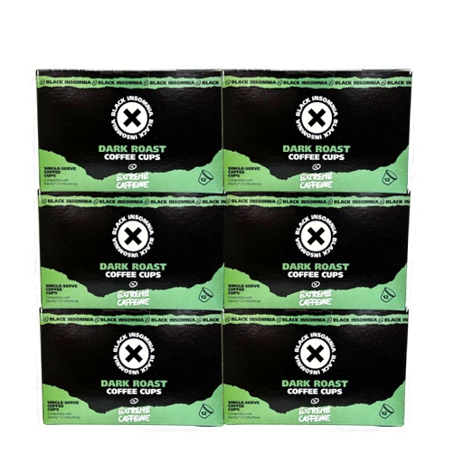 BLACK INSOMNIA COFFEE Black Insomnia Dark Roast Coffee - Extreme Caffeine Single Serve Cups (For Use In Keurig Brewers) Strongest Coffee in the World - 72 Count