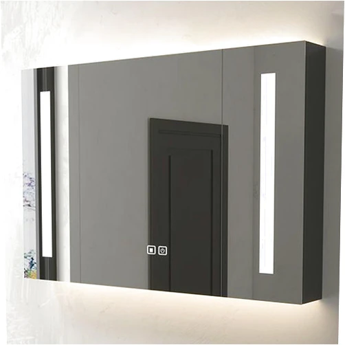 EQWZUPD Smart Bathroom Mirror Cabinet,bathroom medicine cabinet with mirror,bathroom cabinet with mirror,bathroom mirror medicine cabinet,With LED light,one-touch control,Defogging,open storage, towel rack