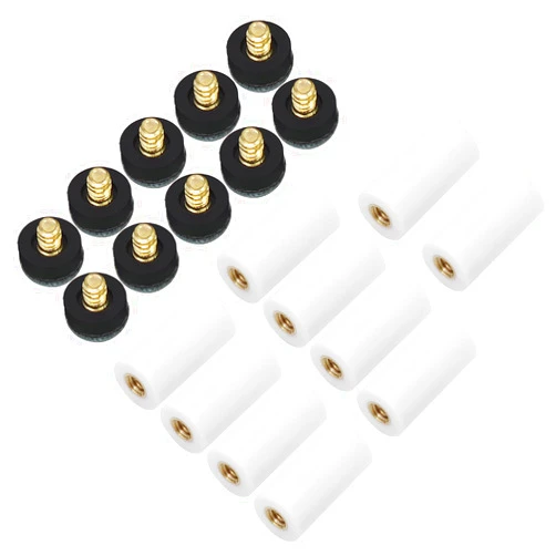 OCR 10Pcs 13mm Soft Grey Cue Tips Billiard Replacement Screw-on Tips with Pool Cue Stick Ferrules