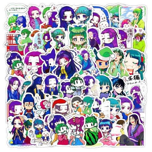 OVCOS The Apothecary Diaries Cosplay Stickers 106Pcs Set, Anime Maomao Cosplay Waterproof Sticker Decals for Skateboard Laptop Water Bottle Phone Case