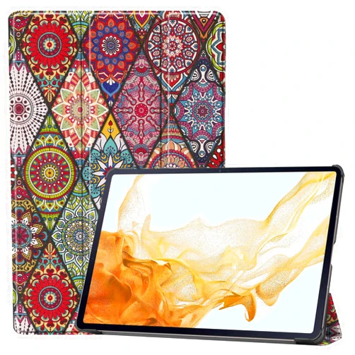Ratesell Smart Case for Samsung Galaxy Tab S10 Lite / S10 FE / S9 FE 10.9-Inch, Lightweight Trifold Stand Cover with Auto Wake/Sleep Mandala