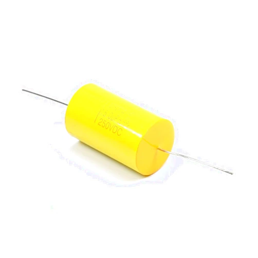 Fielect Axial Lead Type Polypropylene Film Capacitor Cylindrical 250V DC 15.0uF 27 * 45mm Yellow for Audio Divider 1pc