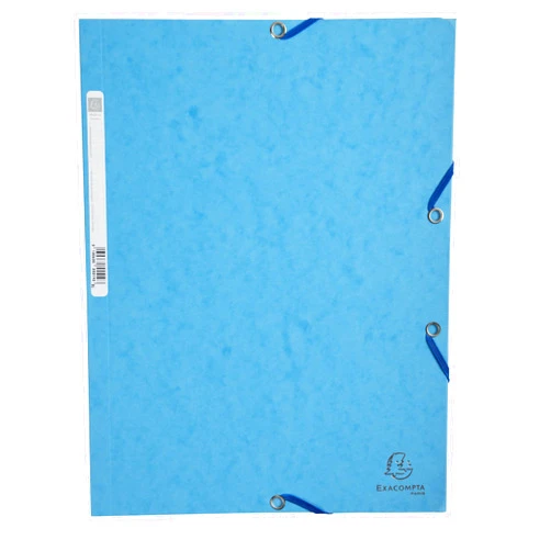 Exacompta Europa Elasticated 3 Flap Folders, 400gsm, A4 - Turquoise, Pack of 25