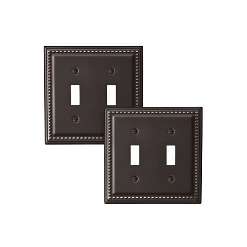 DEWENWILS Double Toggle Light Switch Covers, Aged Bronze Outlet Wall Plates, Heavy-Duty Metal Material