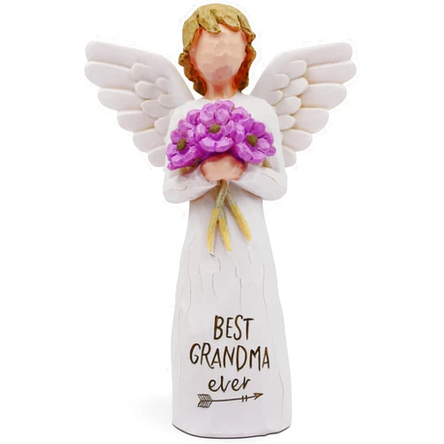 AUKEST Mothers Day Birthday Gifts for Grandma, Grandmother, Grandma Birthday Gifts, Gigi Grandmother Gift Sculpted Hand-Painted Figure (Purple Flowers)