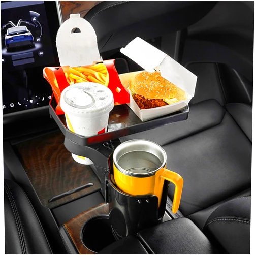 JOYTUTUS Car Cup Holder Tray, Car Cup Holder Expander with Detachable Food Table Tray, Large Cup Holder Extender Adapter Fits Yeti, Hydro Flask 32/40 oz