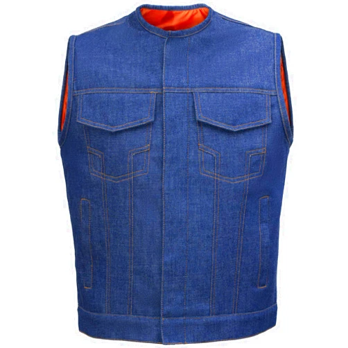 Nesko Sports Aeiniwer Nesko Sports Cut Off Blue/Black Denim Mens Womens Vest Waiscoat (Blue, 3XL)