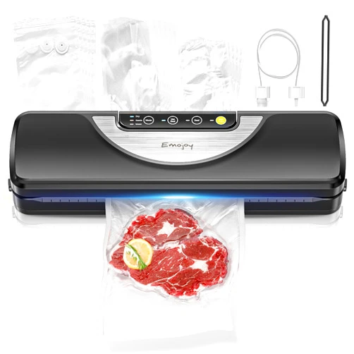 Emojoy Vacuum Sealer Machine, Built-in Bag Cutter, 11.8-Inch Sealing Length, Includes 15 Bags（BPA-Free）