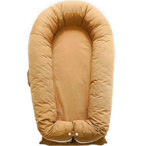 CooCooBaby Deluxe Infant Lounger, Baby Nest Cover for Baby Girls & Boys, Newborn Essentials for Baby 0-12 Months, 100% Cotton, Portable Travel Bed (GoldenBrown)