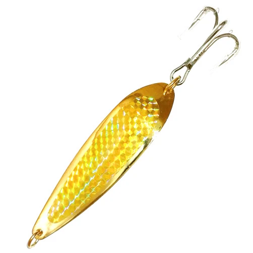 Sanhu Crocodile Spoon Fishing Lures 2oz, 6 Pcs Gold with Treble Hooks, for Saltwater & Freshwater Casting, Includes Durable Hook Setup, Ideal for Tuna, Bass, Trout & Walleye