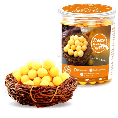 Dancing Tail Freeze Dried Cat and Dog Treats, Limited Ingredient Quail Egg Yolk Healthy Tasty Snacks for Training 8.8 Ounce