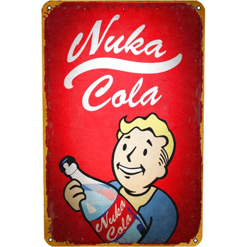 CHUUIIGO Vault Boy Ad Poster Vintage Game Tin Sign Retro Metal Tin Sign 8x12 Inches