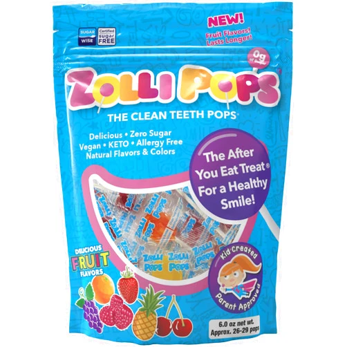 Zollipops Clean Teeth Lollipops - Assorted Flavors 8oz - Anti-Cavity, Sugar-Free Candy for a Healthy Smile - Great for Kids, Diabetics, Vegan, and Keto Diet