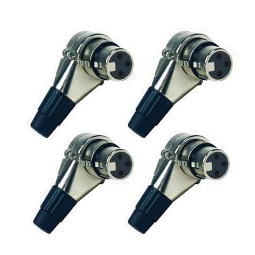 Seismic Audio Speakers Adjustable Right Angle 3 Pin XLR Female Connectors, 7 Position XLR Plugs, Pack of 4