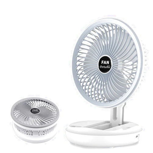 Anycar Foldable Cordless Fan, Wall mounted fan with hook, USB Rechargeable Personal Fan Desk Fan, Outdoor Fan for Travel Camping Beach Boat Office Bedroom (Grey)