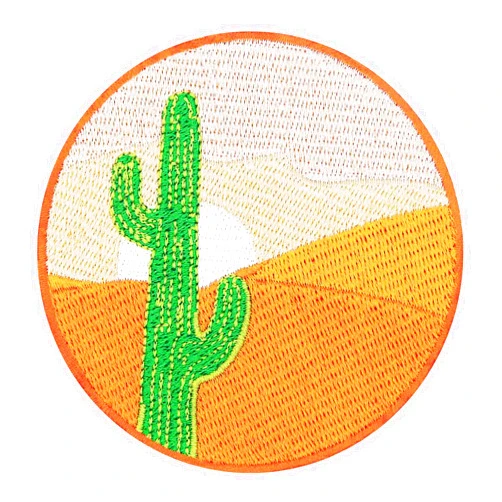 ZEGINs Cactus in The Desert Patch Embroidered Applique Badge Iron On Sew On Emblem