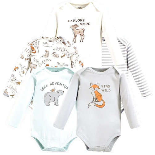 Touched by Nature Unisex Baby Organic Cotton Long-Sleeve Bodysuits