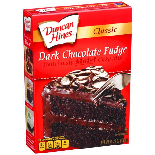 Duncan Hines Classic Cake Mix, Dark Chocolate Fudge, 15.25 Ounce (Pack of 2)