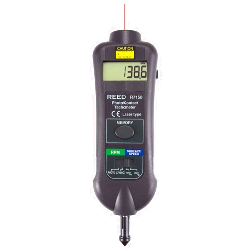 REED Instruments R7150 Professional Combination Contact / Non-Contact Laser Photo Tachometer