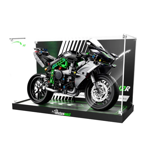 PIPART Acrylic Display Case for Lego 42170 Kawasaki Ninja H2R Motorcycle; ONLY Display Case, Lego Model NOT Included