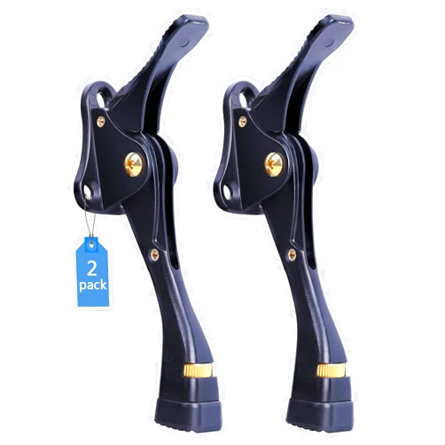Gotega Door Stopper, 1/2/4 Packs Kickdown Door Stop with One Touch Adjustable Height and Rubber Tip 4 Inches, Door Stops… (2 Pack Black)