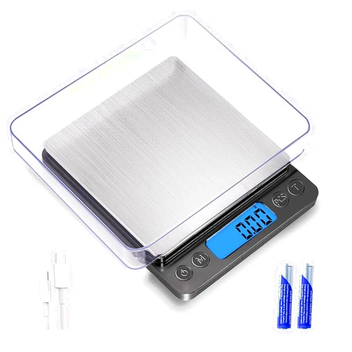 SKEAP Gram Scale 0.01g Accuracy, Food Scales Kitchen Digital Weight Grams & OZ, Jewelry Scale, High Accuracy Gram Scale, Digital Scale with Charging,Batteries and USB Cable Included