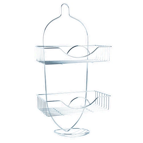 Bath Bliss 2 Tier Rainbow Design Shower Caddy | Over the Shower Head | Bathroom Organizer | Shampoo and Soap Holder | Rust Resistant | Chrome