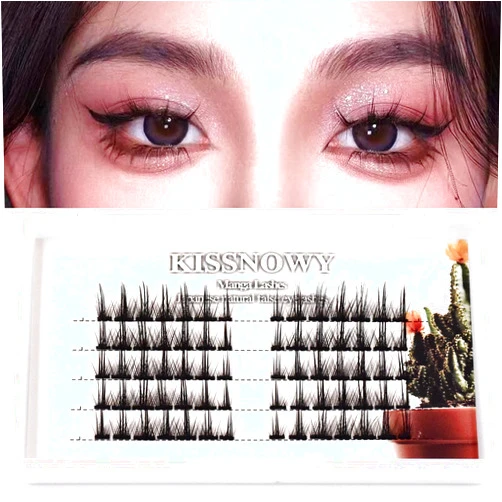 KISSNOWY Manga Lashes Natural Look, Single Individual Lashes Wispy Cluster Lashes Extension for Cosplay Japanese Anime Makeup False Lashes (B-03)