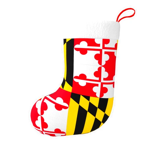 CarXs Flag of Maryland Full-Print Christmas Stocking - 100% Polyester, Versatile for Various Festivities Home