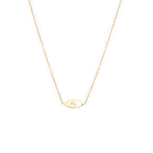 Zoe Lev Jewelry Diamond Evil Eye Necklace, 14k Solid Yellow Gold, Zoe Lev Jewelry