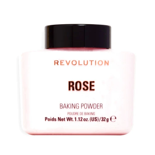 Revolution Beauty London Revolution Beauty, Loose Baking Powder, Makeup Setting Powder, Long Lasting Coverage, Mattifies & Reduces Shine, Rose, 1.13 Oz
