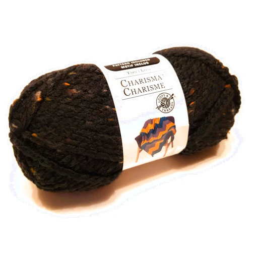 Loops & Threads Charisma Tweed Yarn - Black - 3 oz - One Ball
