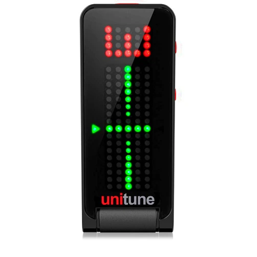 TC Electronic UNITUNE CLIP NOIR Headline Black Clip-On Tuner with Strobe and Chromatic Modes and 108 LED Matrix Display for Uncompromised Tuning Quality