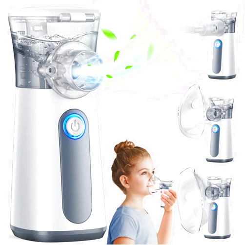 Kleota Portable Nebulizer Machine for Adults and Kids:Handheld Mesh Nebulizer Steam Inhaler for Breathing Problem,Rechargeable Nebulizer for Travel Home Use