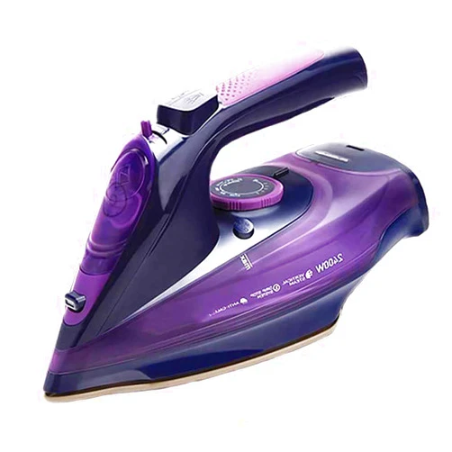 PUFAN Portable Electric Iron, 2400W Compact Steam Iron with 360ml Water Tank, 5-Speed Adjustable Button, Front with Smoke Nozzle, for Cotton, Wool, Silk, Linen, Polyester, Brocade, Etc