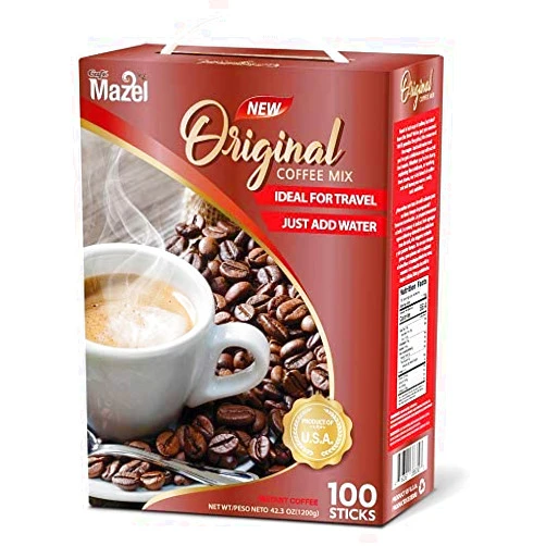 Cafe Mazel Café Mazel Instant Coffee - Original, Instant Coffee Mix, 3 in 1 Instant Coffee, 100 Sticks