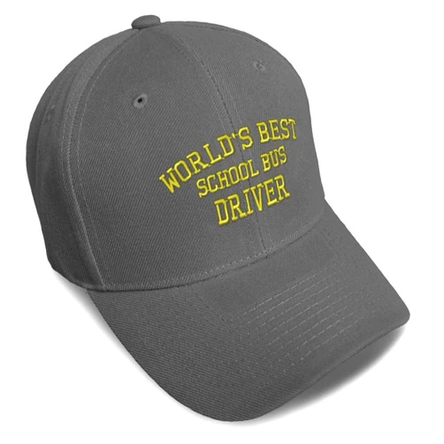 Speedy Pros Baseball Cap Worlds Best School Bus Driver Embroidery Others School Bus Driver Embroidery Acrylic Dad Hats for Men & Women