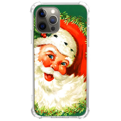 Elifi Edeal Christmas Vintage Retro iPhone Case for 13 Pro Max, Cute Kawaii Winter Holiday Xmas Santa Claus Cover Girls Boys Women Men, Trendy TPU Bumper Max