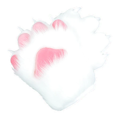 BNLIDES Cosplay Animal Cat Wolf Dog Fox Paws Claws Gloves Fursuit Paws Accessories for Adults (White)