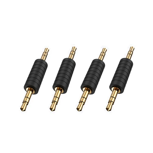 CableCreation 4 Pack 3.5mm 1/8 Stereo Jack to 3.5mm Audio Male to Male Adapter Connectors Gold Plated Compatible with TaoTronics, Mpow BH129 Bluetooth Receiver, Earphone, MP3 Player, car Stereo