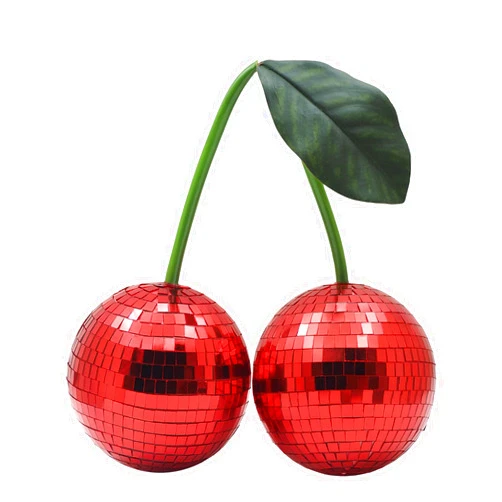 Yeehlmer Disco Ball New Cherry Disco Mirror Ball Hanging Reflects Light Ball for DJ Club Stage Bar Party Wedding Holiday Decoration Home Cherry Decor (5.9‘’, Red)