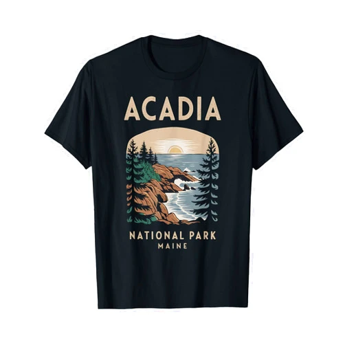National Park Apparel NatureLoversHub Acadia National Park Maine Scenic View T-Shirt