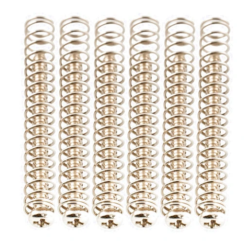 Musiclily Ultra UNC#3-48X1.1 Inch Stainless Steel Humbucker Pickup Mounting Screws and Springs Set for American Made Electric Guitar, Nickel (Set of 6)
