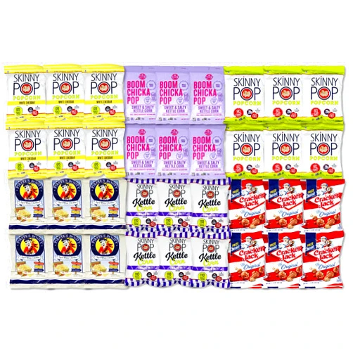 Niro Assortment | Popcorn Snack Pack | Skinny Pop, Pirate's Booty, Cracker Jack, and Angie's | 36 Pack Variety