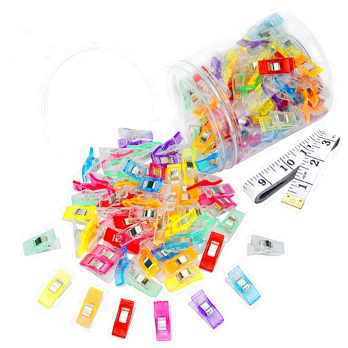 SensunDa 120 PCS Multipurpose Sewing Clips for Fabric, Mini Clips for Sewing, Sewing Fasteners Clips, Multi-Color Crafting Tools for Fabric Sewing Binding Crafting (Multiple Colour-120PCS)