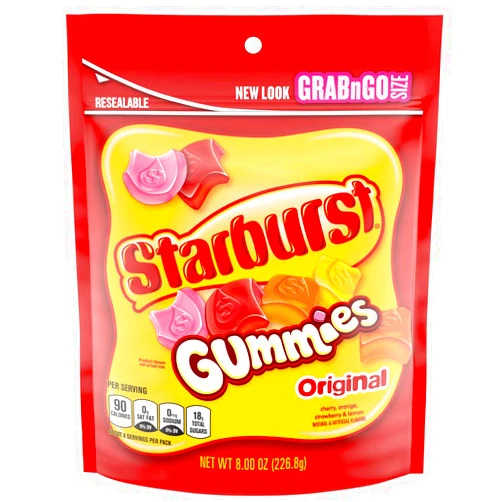 STARBURST Original Gummies Candy, 8-Ounce Grab N Go Size Resealable Bag