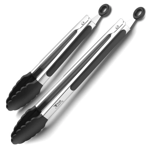 Tribal Cooking Kitchen Tongs with Silicone Tips - Stainless Steel tongs for cooking - 9