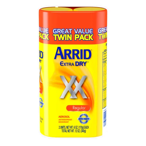 Arrid XX Extra Dry Antiperspirant Deodorant, Regular, Twin Pack (two 6oz. cans) Packaging May Vary