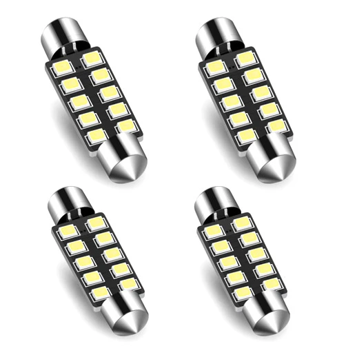 Audak Festoon LED Bulb 42mm 2835 10SMD Canbus Error Free Fit for Interior Dome Map Lights Door Courtesy Lights Trunk Lights License Plate Lights (Pack of 4)