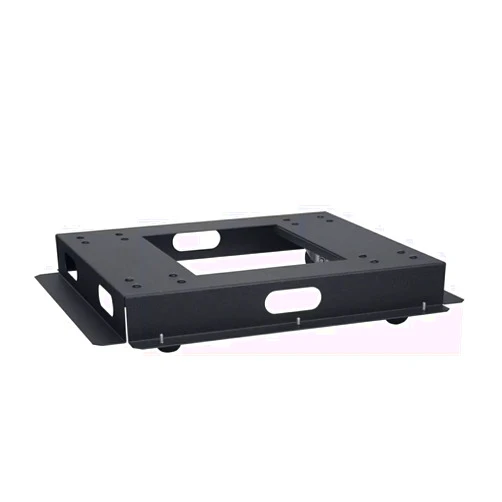 Lowell LMNB-36 Narrow Mobile Base 36-Inch Base Depth, Black; Fully-Welded 14-Gauge Steel Construction; Center Opening for Cable Management; Designed for 22-Inch Wide Racks (LGNR, LGVR Series)